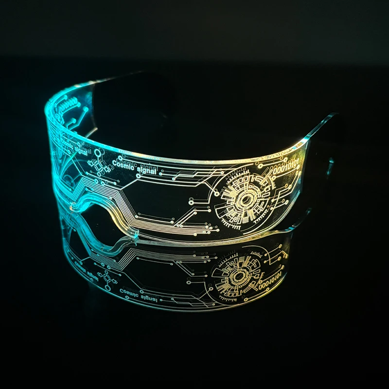 Luminous Futurist Cyberpunk Glasses glowing color change glasses cool flashing glasses for man women nightclub cospaly supplies