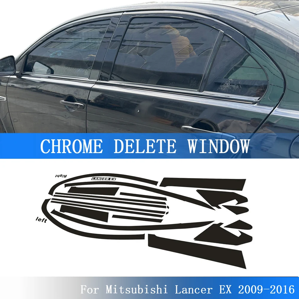 

Glossy Black PVC Car Window Decorative Strip Sticker For Mitsubishi Lancer EX 2009-2016 Exterior Protection Accessory