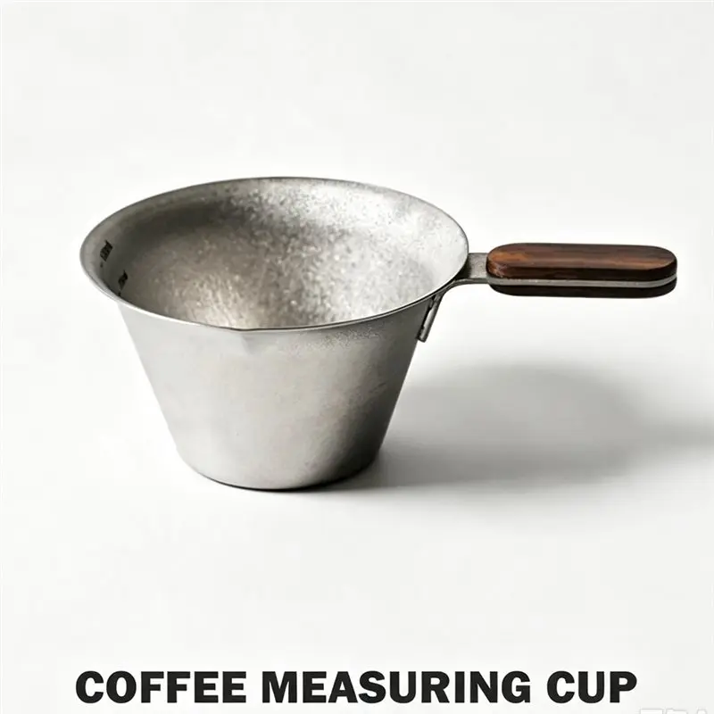 ABZS For Perfect Brewing Hand Brewed Coffee Filter With Handle And Graduation Markings Pure Titanium Espresso Measuring Cup