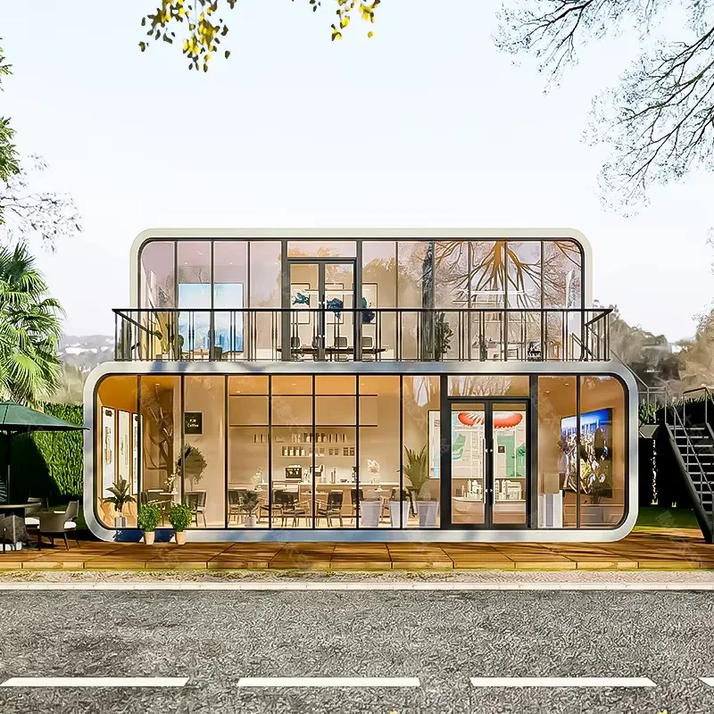 فاخر شاطئ فندق الإقامة المنزلية منتجع المنازل الجاهزة 20Ft 40Ft الجاهزة كبسولة جراب المحمول وحدات التفاح المقصورة الحاويات البيت #4