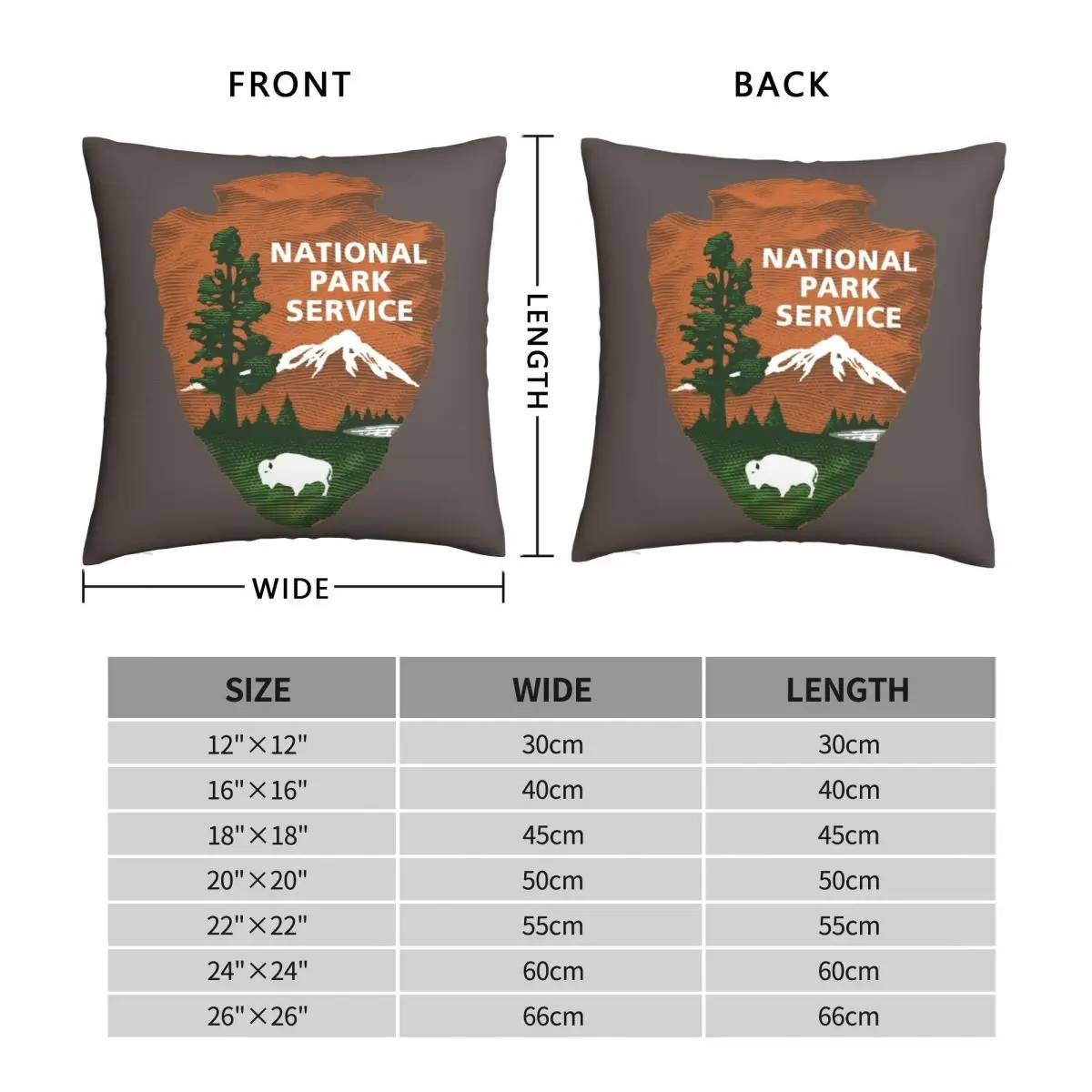 National Park Service Pillowcase Polyester Linen Velvet Pattern Zip Decor Room Cushion Cover