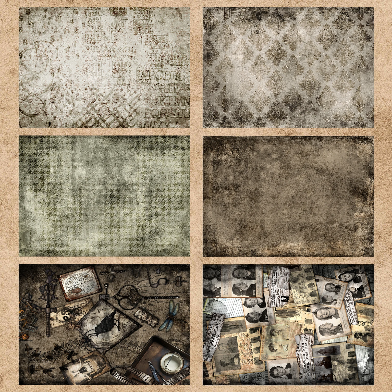 16 Sheets A5 Size Halloween Clown Crow Skull Killer Background Vintage Grunge Journal Planning Scrapbooking