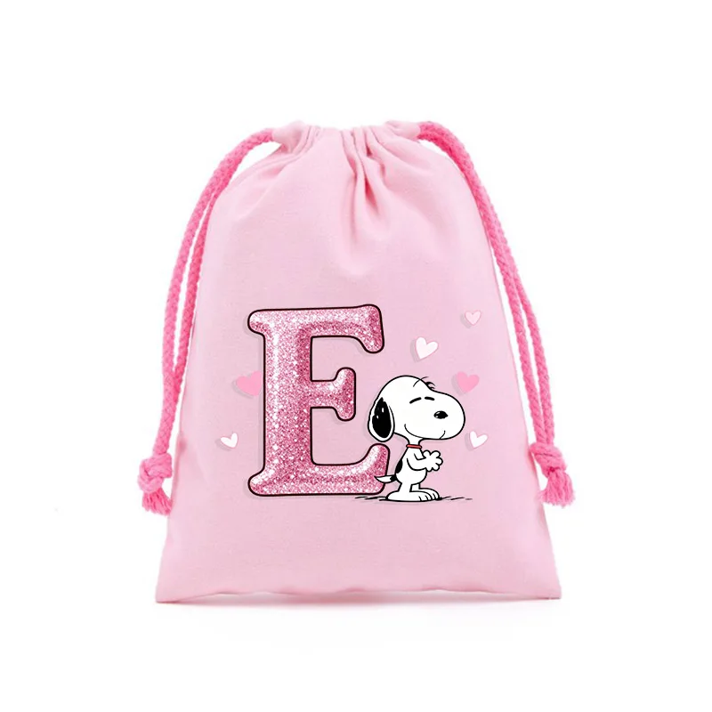 سنوبي القطن حزمة جيب سعة كبيرة مريحة ارتداء مقاومة حقيبة يد الكرتون أنيمي نمط حقيبة التخزين هدية للأطفال #5