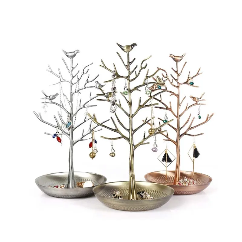 

Bird Tree Metal Hanging Earrings Rack, Necklace Storage Rack, Detachable Jewelry Display, Money Tree Bird Stand