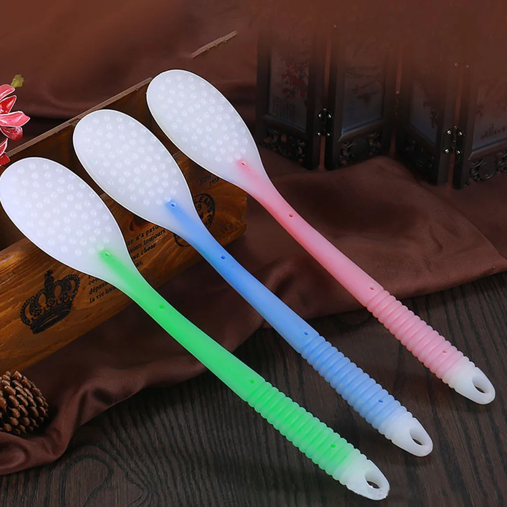 

3 Pcs Back Massage Stick Body Care Tool Silicone Meridian Pat Powerful Tapping Relief Muscle Soreness Portable Long H Design