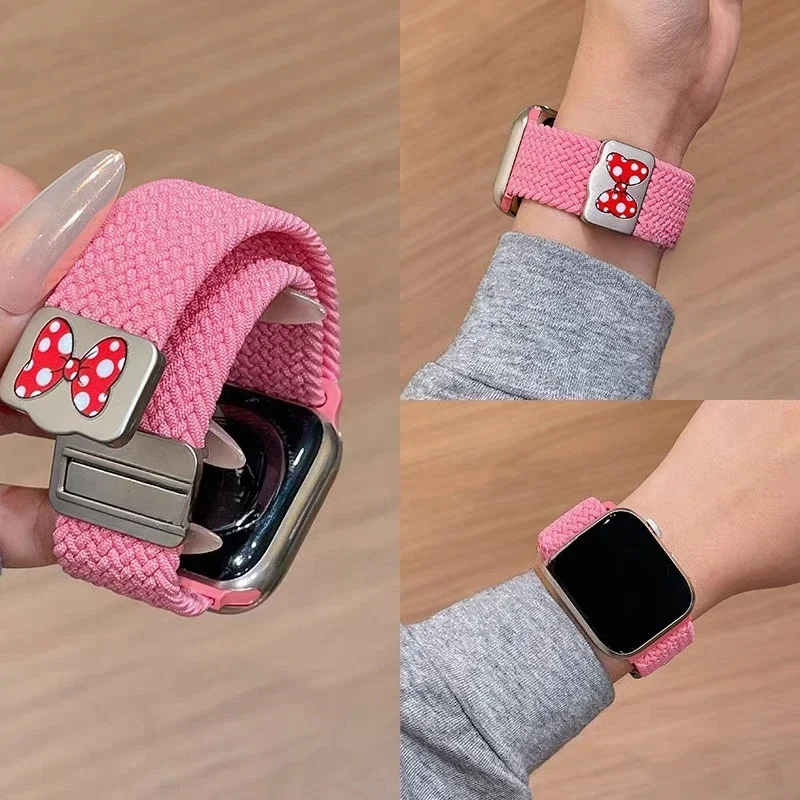 Cartoon süße Schleife Magnetarmband für Apple Watch Band Ultra2 49 mm 45 mm 44 41 42 Correa Band für Iwatch Serie 10 9 8 SE 7 6