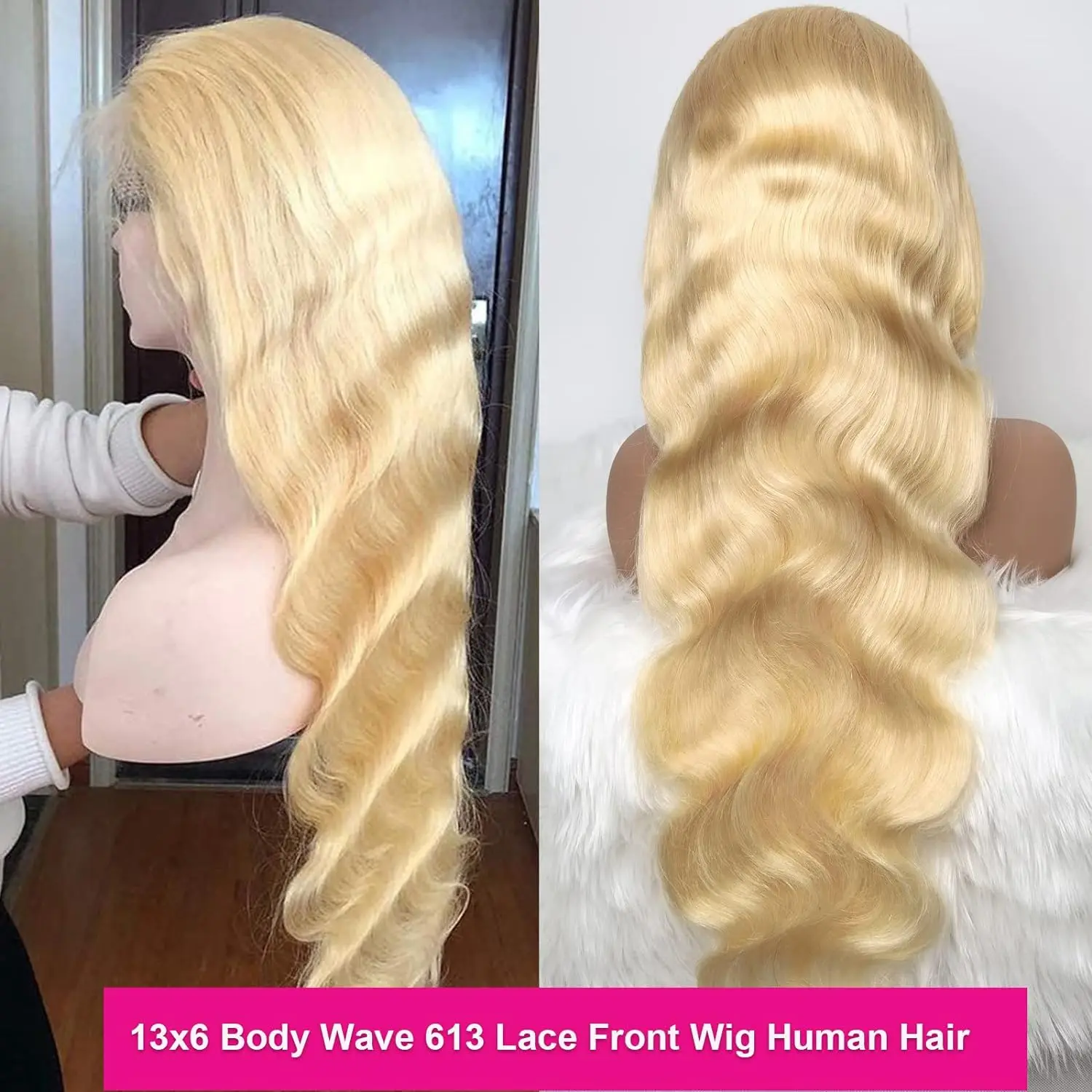 13X6 613 Blonde Kant Voorkant Pruiken Menselijk Haar 30 Inch Body Wave 13X4 Lace Frontale Pruik Pre Tokkel Blonde Kant Pruik Lijmloze Pruik