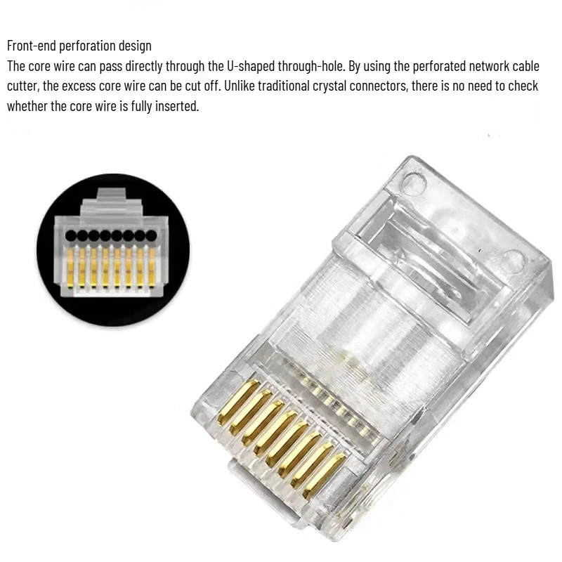 50PCS/lot Gigabit Through-hole Unshielded 8p8c Network Cable Connector, Category 6 Through-hole Connector, RJ45 Connector
