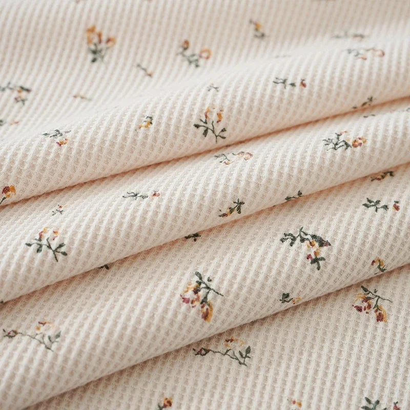 

Cotton Polyester Material Soft Breathable Floral Knit Fabric Dress Home Wear Fabric for Diy Sewing By The Meter