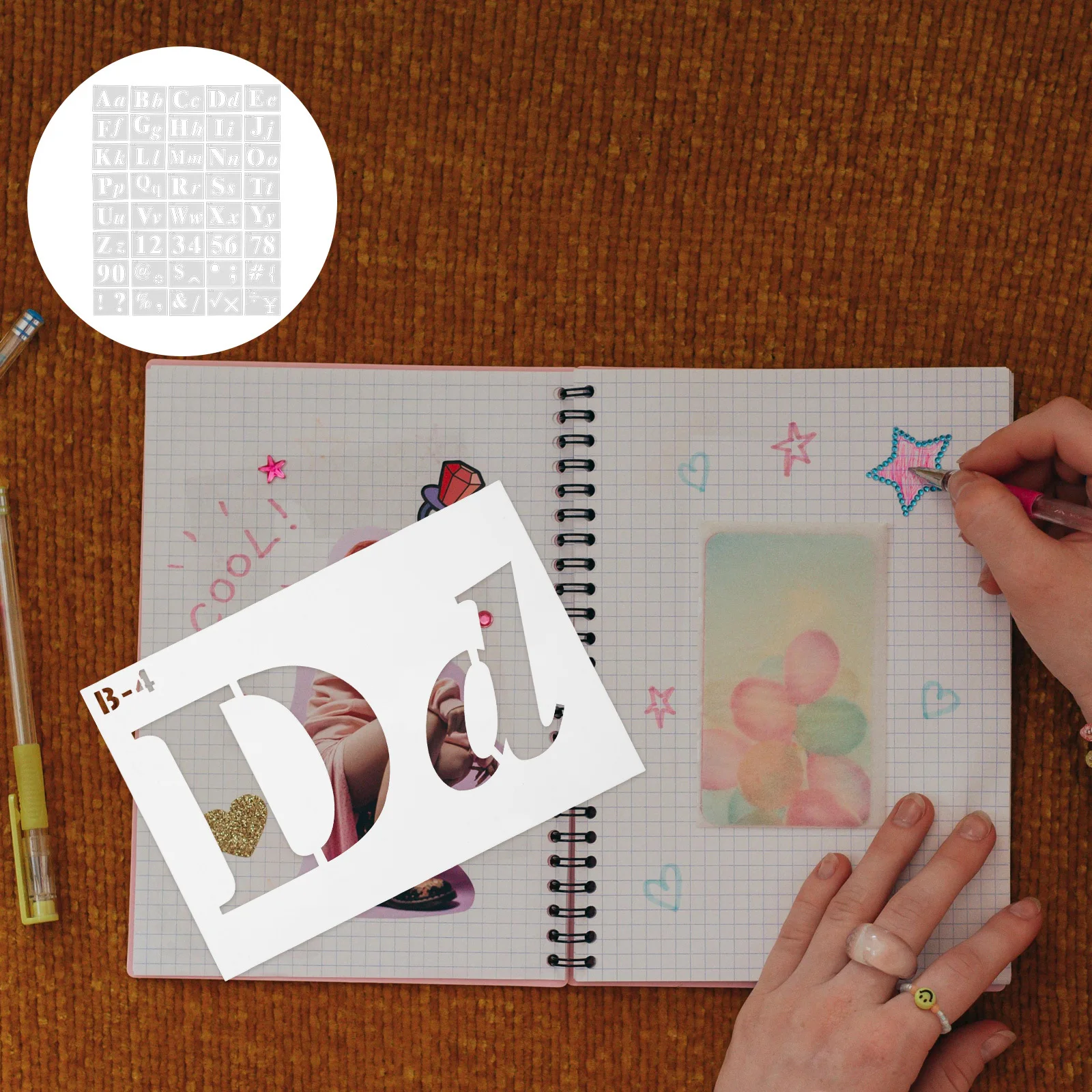 

40Pcs Letter and Number Templates Unique Hollow Stencils for DIY Craft Journal Scrapbooking Wall Wood Painting Reusable Pet