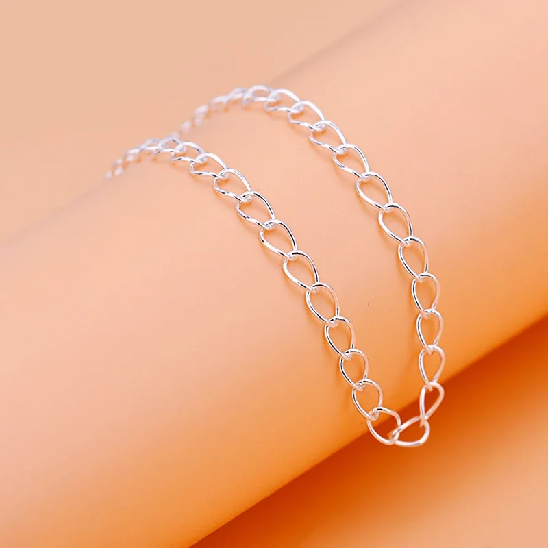 S925 Sterling Silver Tail Chain Bare Chain Bulk Chain Handmade DIY Semi-finished Bracelet Anklet Necklace Chain Material