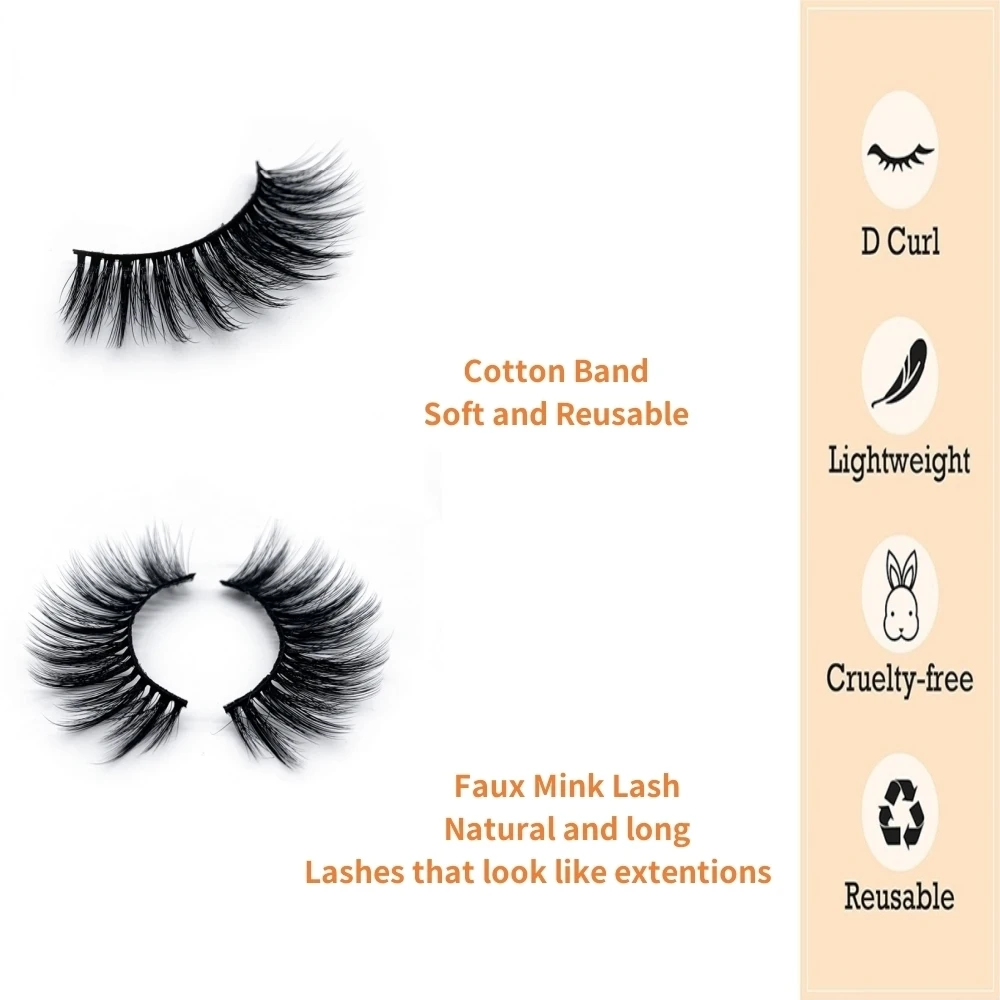 10 pairs/Tray  3D SeriseUltra-fine flexibel invisible and soft magnification strip eyelash with Support customized