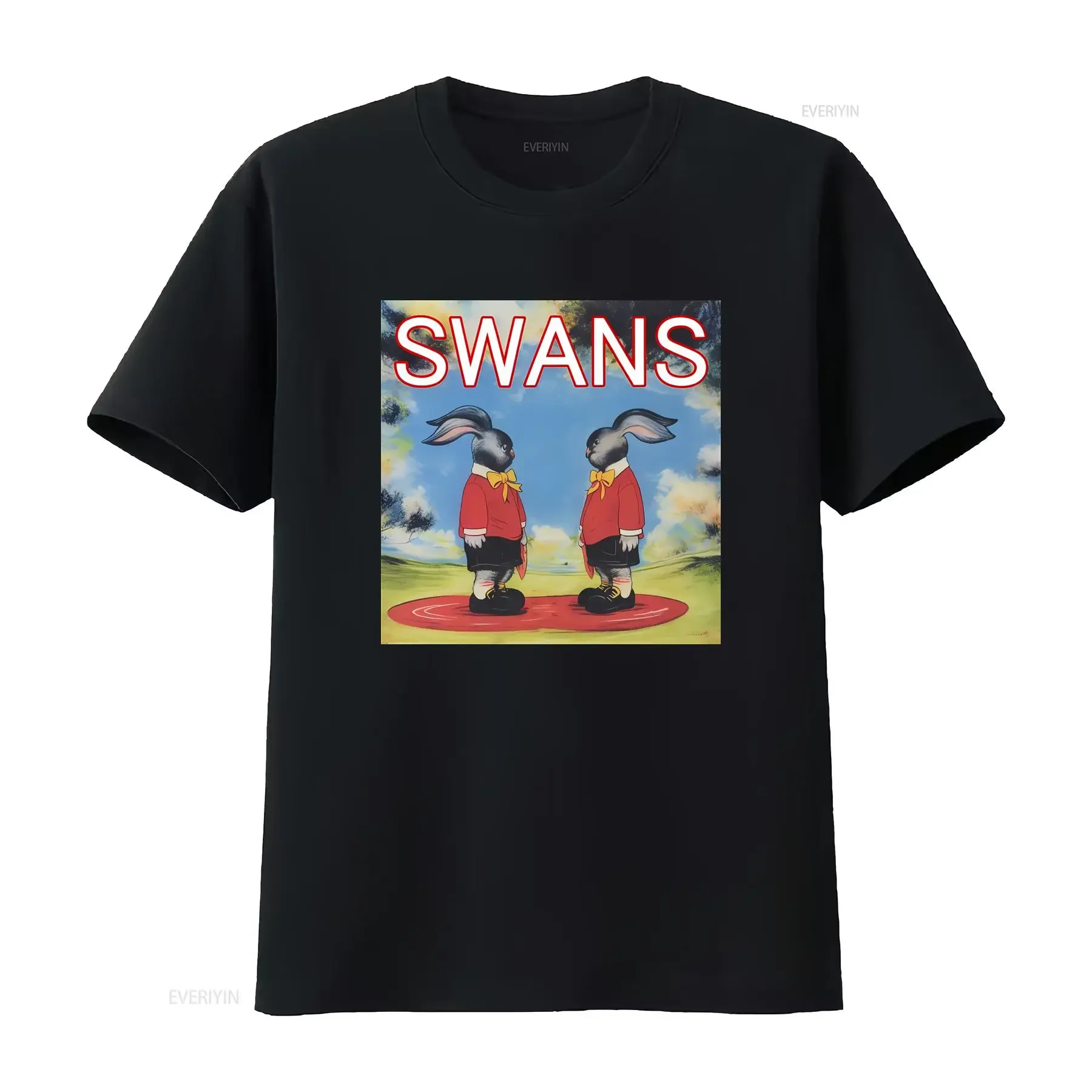 Swans Indie Noise Punk Rock T Shirt S 5XL with Bunny Print vintage Washed fashion Top For Everyday Wear Unisex streetwear