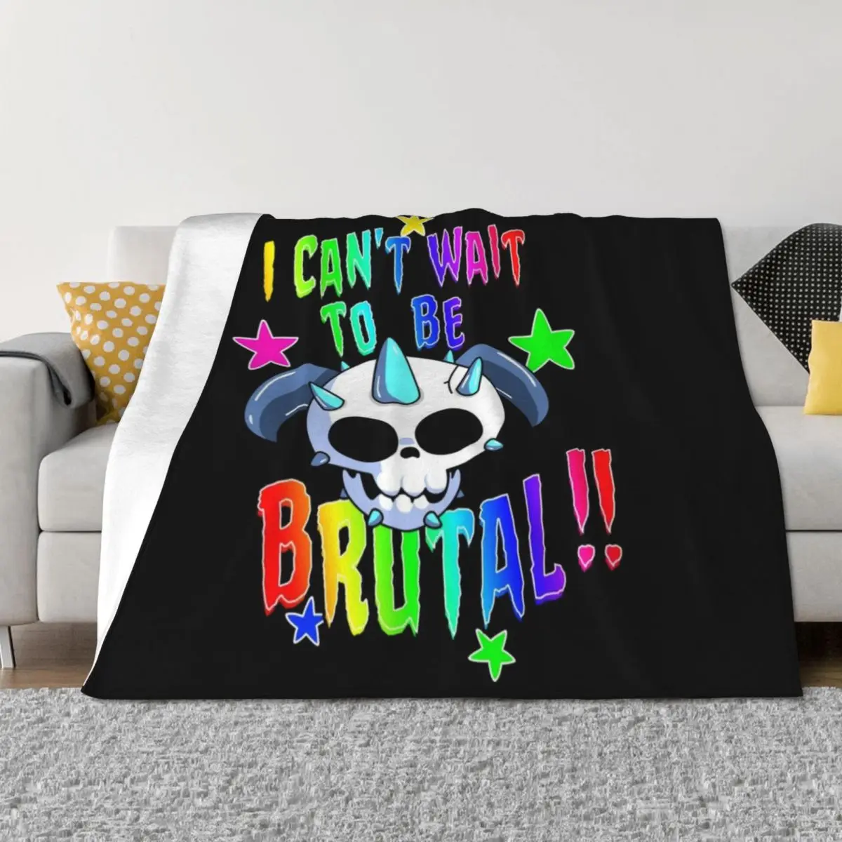 

I can_t Wait to be Brutal !! Throw Blanket Furrys Multi-Purpose Bed Bed covers Blankets