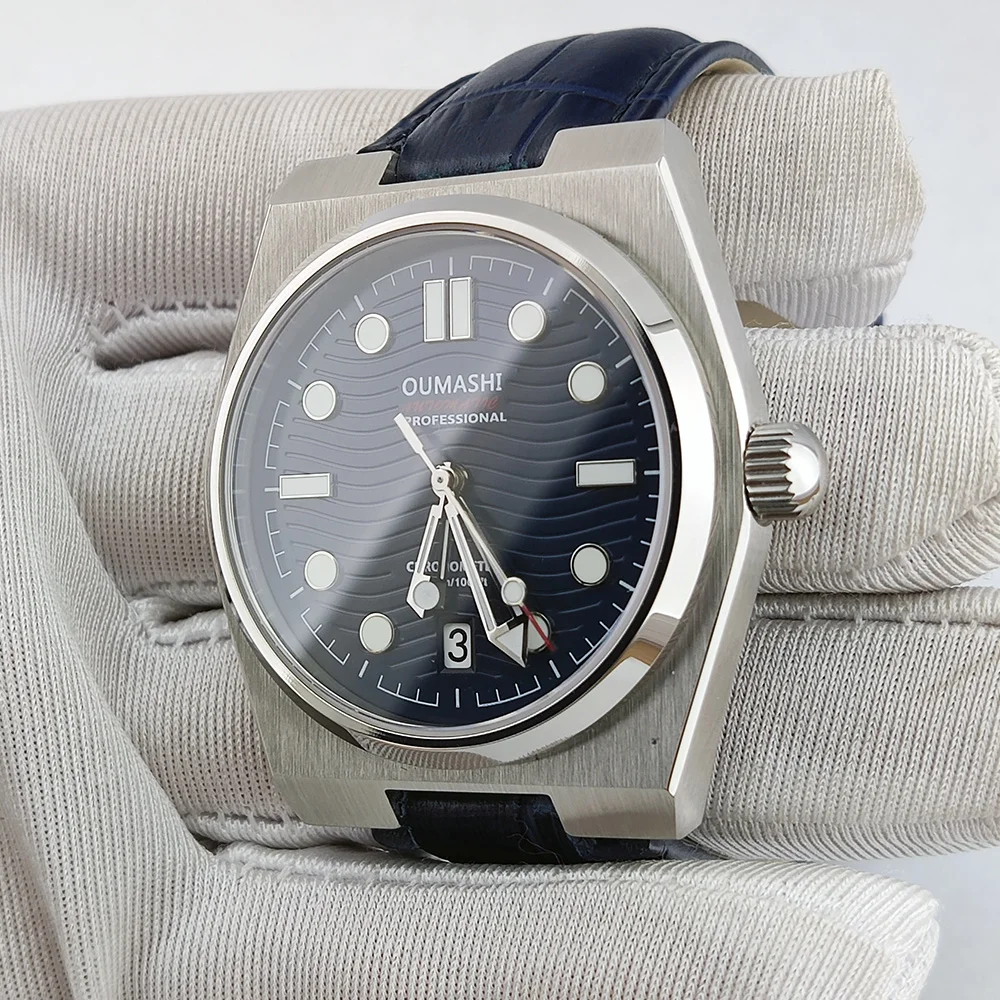ساعة OUMASHI NH Series 35 Player 39.6mm حافظة من الفولاذ المقاوم للصدأ مع ساعة رجالية NH Series 35 حركة زجاج الياقوت ساعة رجالي