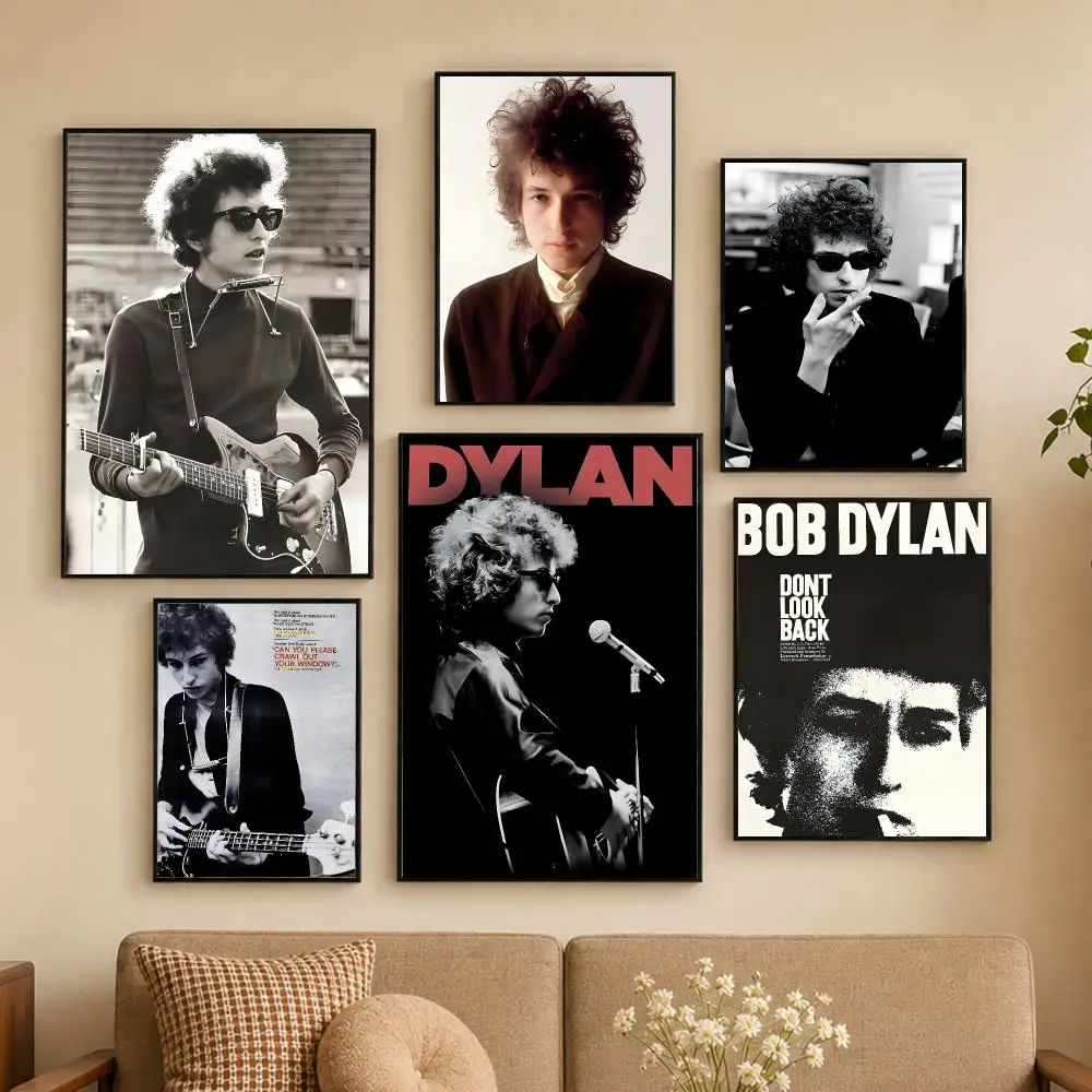 Singer Bob D-Dylan Poster Self-adhesive Waterproof Paper Stickers For Wall Decoration In Bedrooms And Bar Rooms
