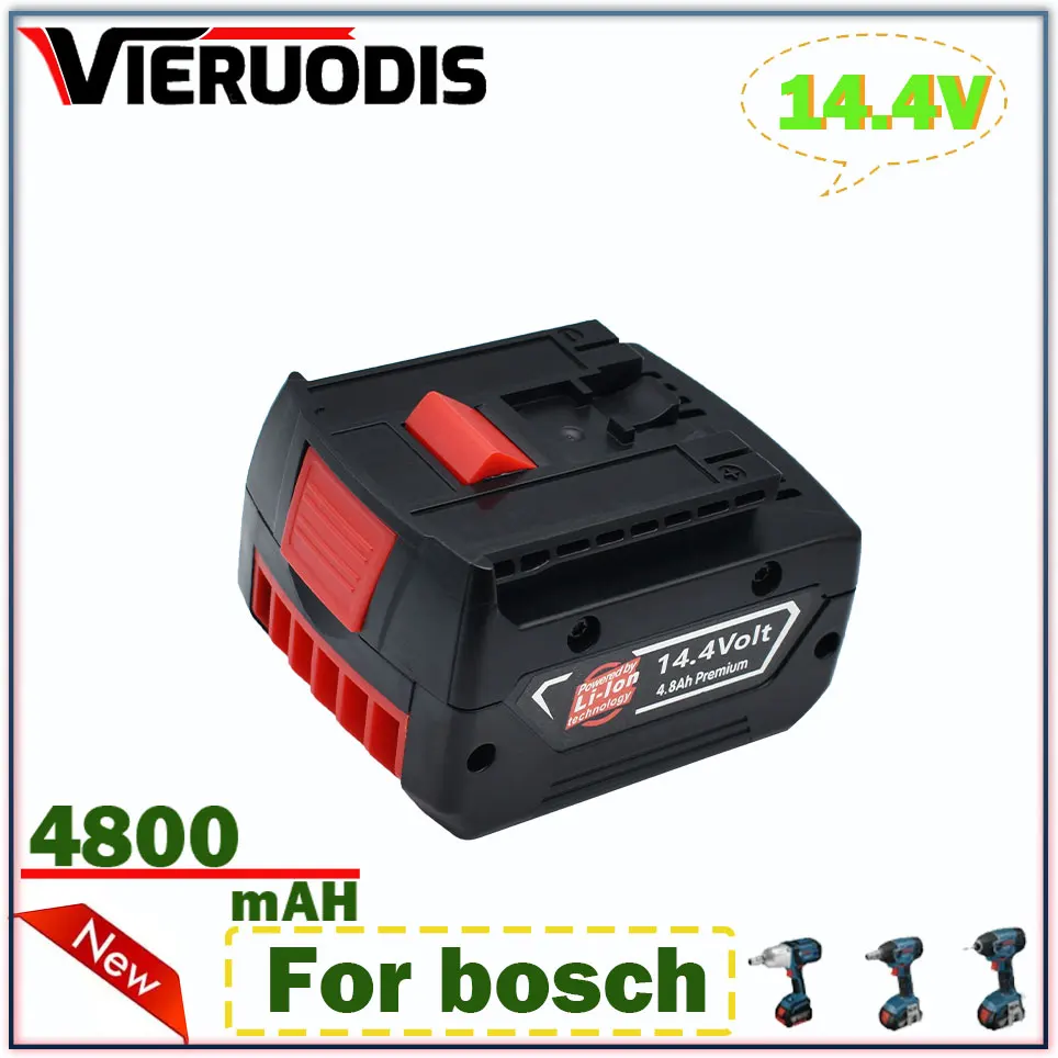 

For BOSCH 14.4V 4800mAH Rechargeable Li-ion Battery Cell Pack for BOSCH Cordless Electric Drill Screwdriver BAT607G BAT614G