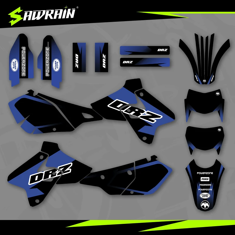 

Sawrain Motorcycle Graphics Backgrounds Decal Stickers Kits for SUZUKI 99-22 DRZ400-S-SM-E 09