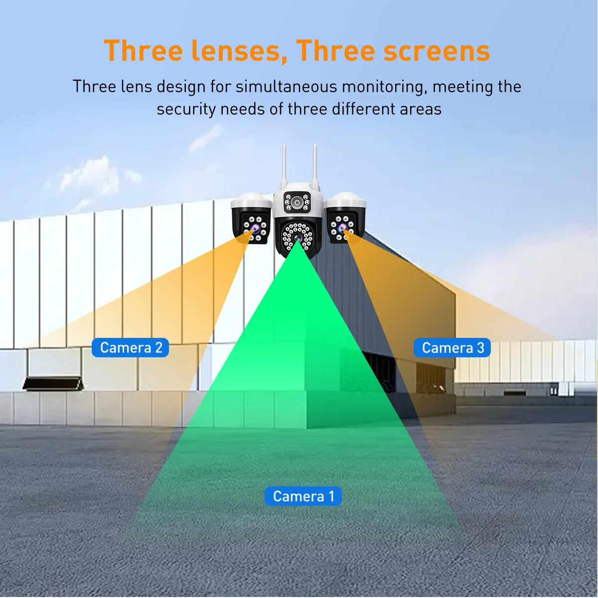 V380pro APP 6MP Tri-Lens Full Color PTZ IP Dome Camera AI Humanoid Detection Home Security CCTV Baby Monitor