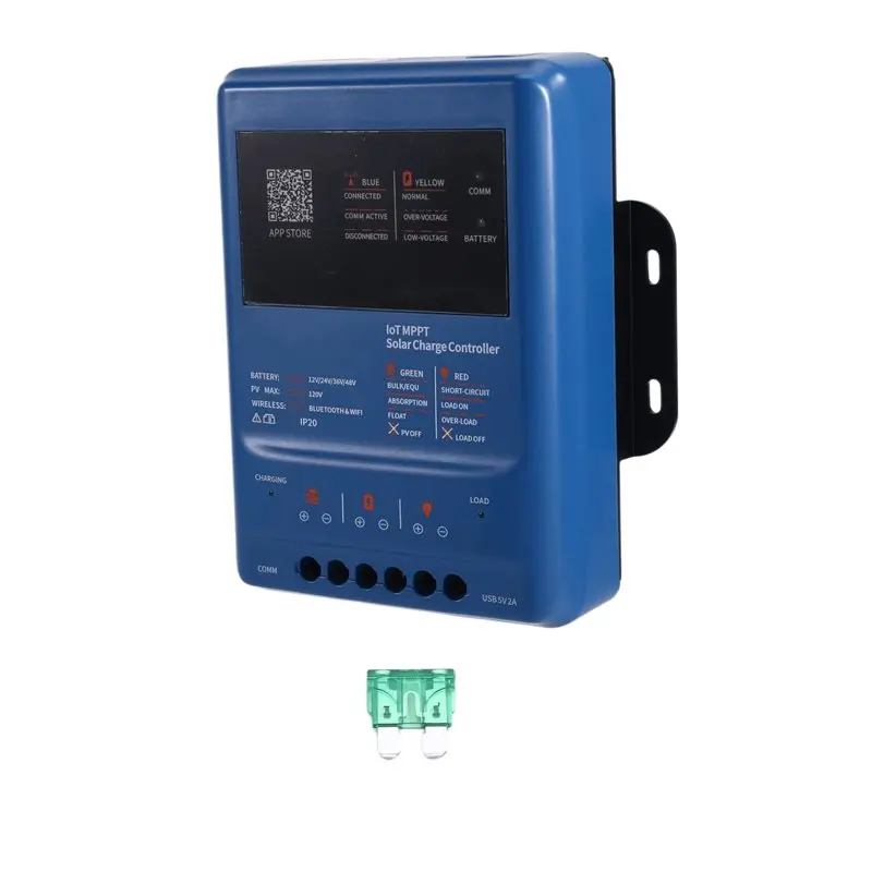 FEDI-MPPT Solar Charge Controller APP Remote (Bluetooth/Wifi) 12/24/36/48V Adaptive 120V PV All Battery Compatible