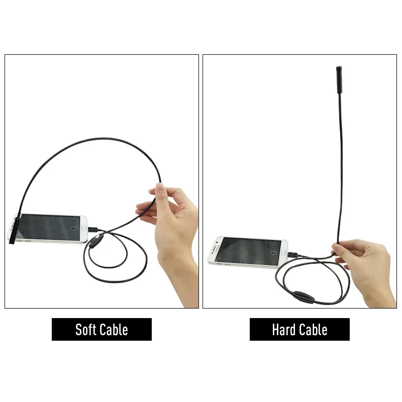 안드로이드 휴대폰 PC용 방수 검사 내시경, HD 720P, 8mm 렌즈, 6LED 검사 카메라, 휴대폰 USB 카메라