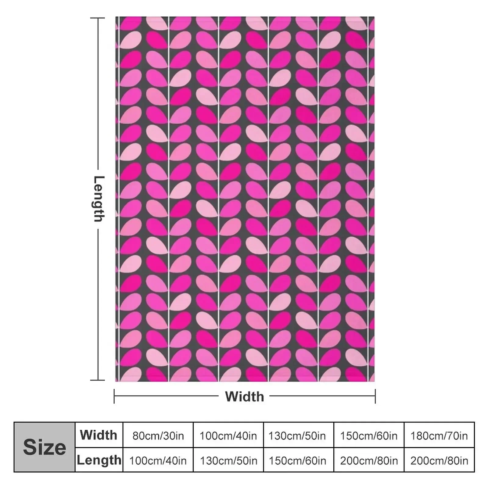 Mid-Century Danish Leaves, Fuchsia Pink and Gray Throw Blanket Hairys Decorative Sofa cosplay anime Blankets