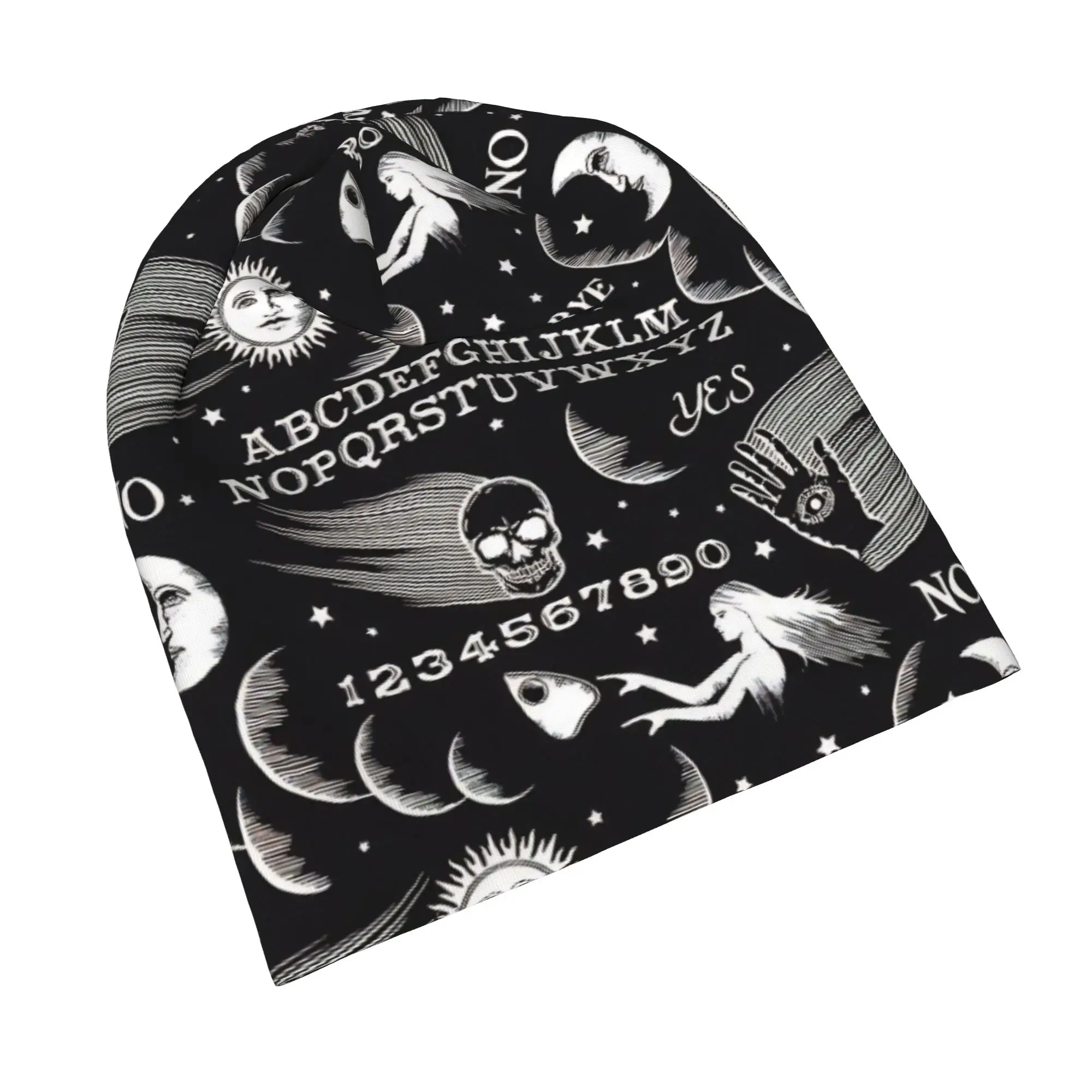 Ouija Board Skullies Beanies Hat Sun and Moon Skull Spring Men Women Outdoor Cap Warm Multifunction Bonnet Hat