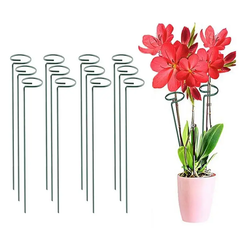 

12pcs Pack Plant Support Stakes 40cm Wrought Iron Garden Plant Branch Column Flower Support Rod Gardening Accesorries