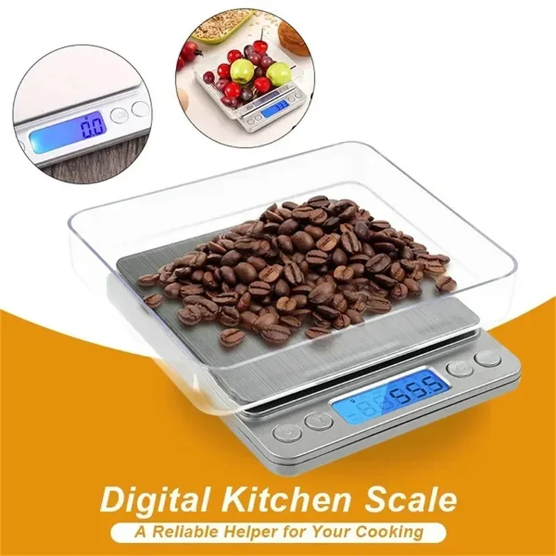 Cooking Food Scale Kitchen Measuring Scales LCD Jewelry Balance Gram Level Electronic Laboratory Weighing Tools & Digital Dining