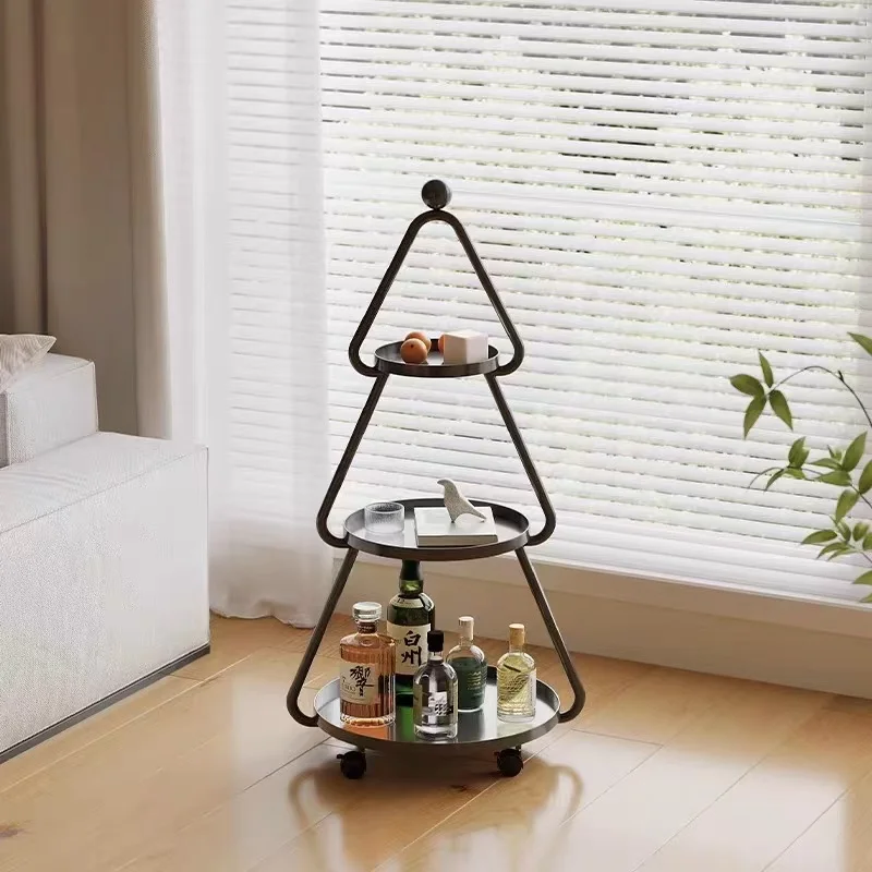 

Modern and stylish corner table Movable Christmas tree coffee table with bedside storage rack for living room entrance furniture