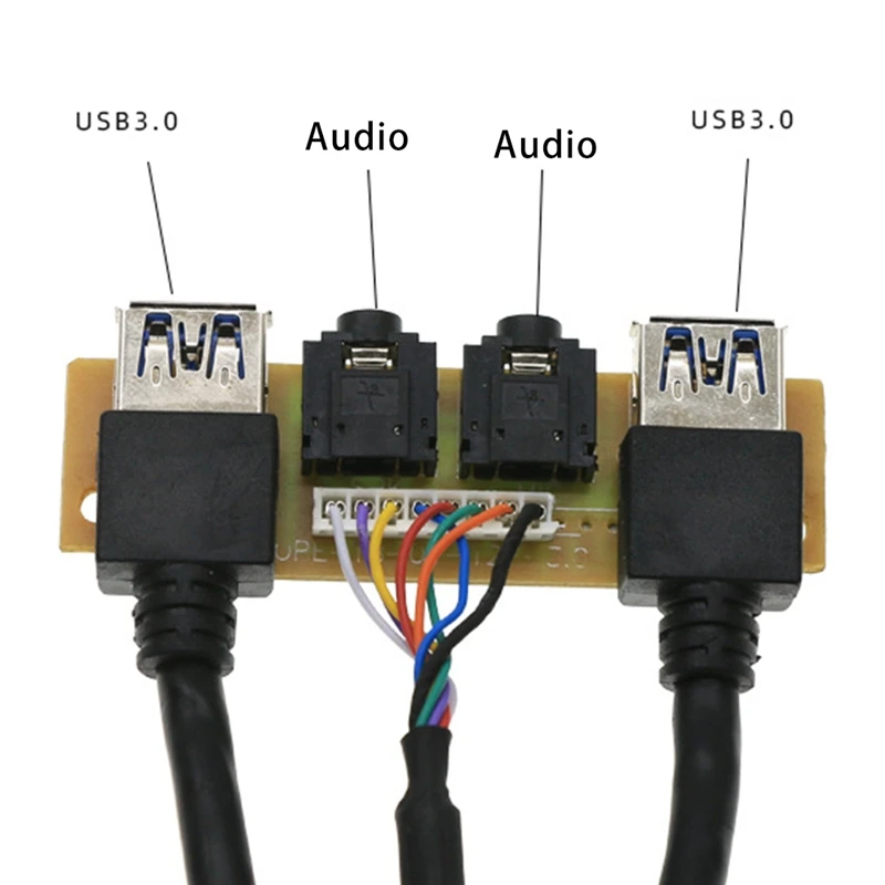 Panneau de boîtier avant, Ports de prise audio HD, Carte E/S, Fil interne, Ligne de lunette, Ligne d'extension de boîtier bricolage, USB 3.0, USB 3.0, 60cm