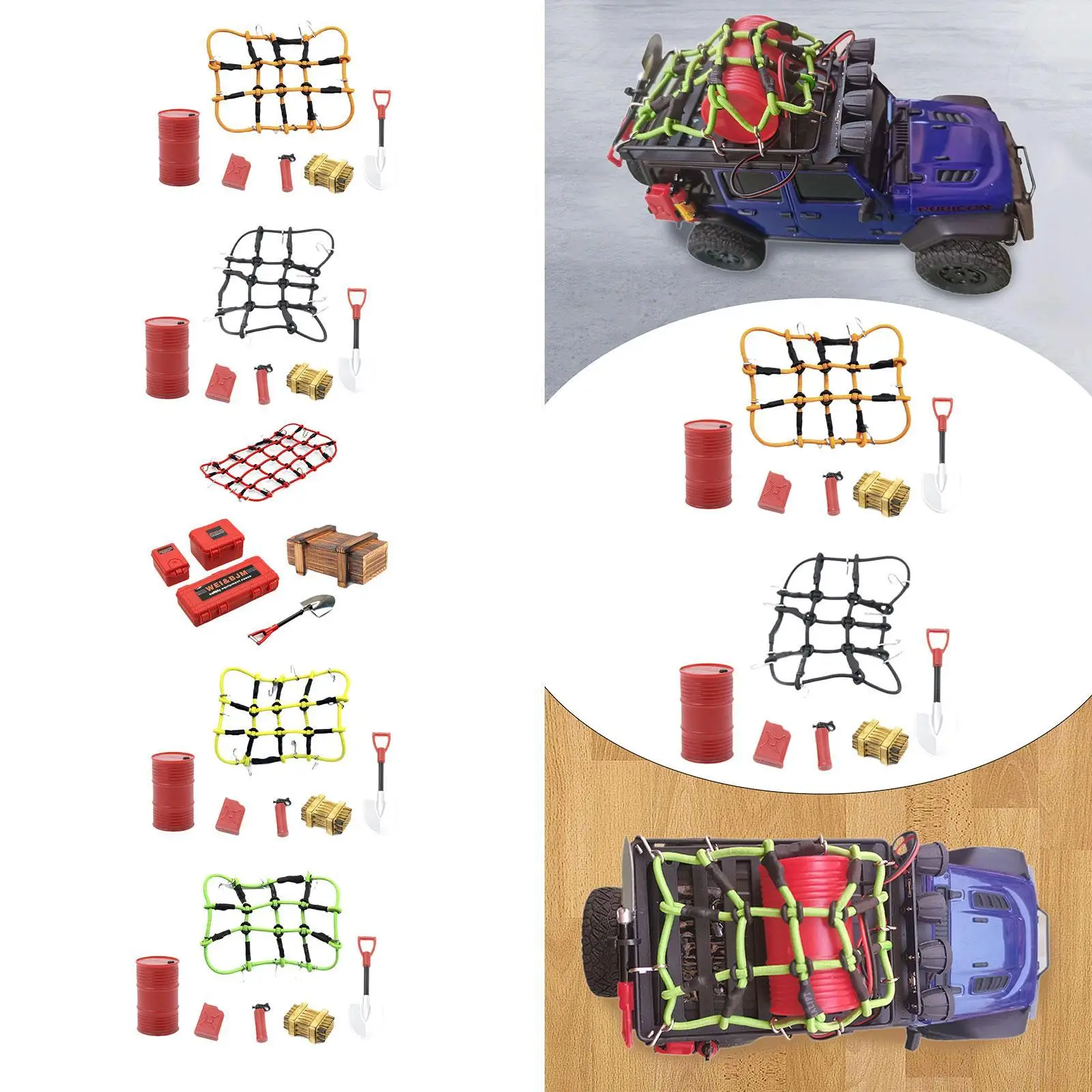 6x Accessorio professionale decorativo per rete portabagagli per decorazione tetto auto RC