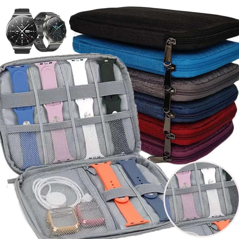 Smart Watch Band Storage Organizer Multifunction Portable Watch Strap Box for Apple Watch Travel Pouch Bag Watchband Holder Case