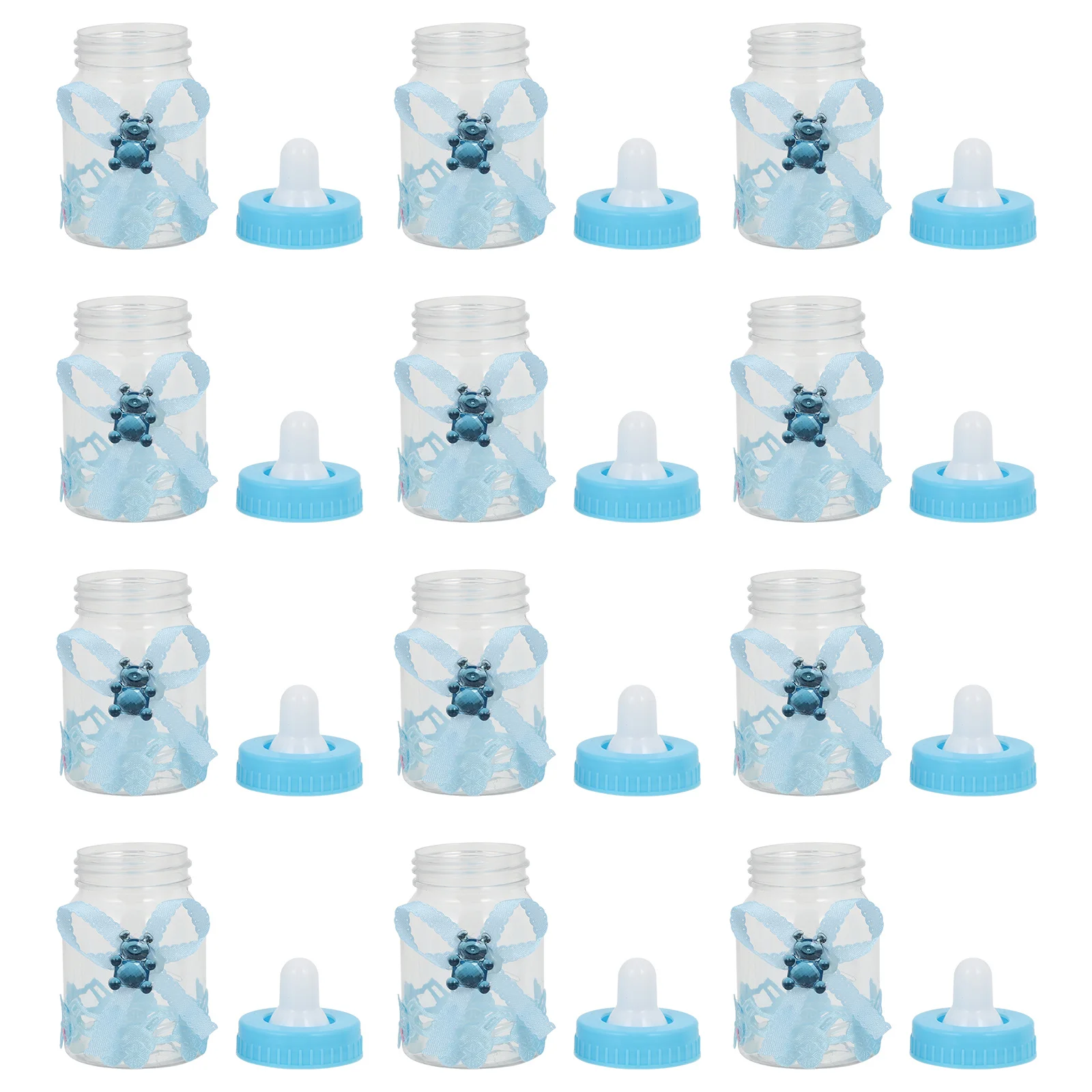 

12Pcs Crystal Bear Design Candy Bottles Eco Friendly Safe Durable Shower Childrens Party Gift Packing Holders
