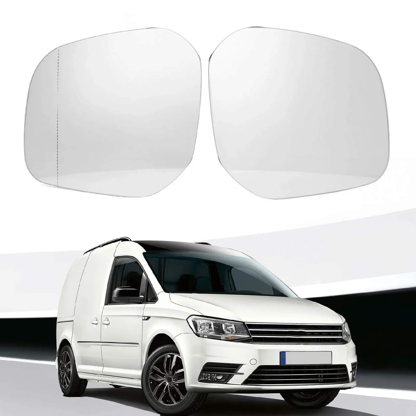 1 Pair Heated Mirror Glass 2K5857521 Anti Fog Left Right Side Rearview Mirror Glass For Caddy Facelift 2015 To 2020