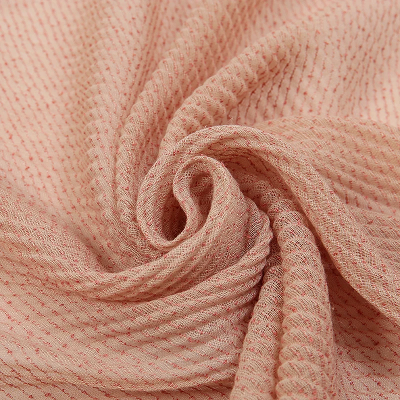 Silver Crinkle Cotton Hijab Scarves Solid Color Wrinkle Shawls for Women Muslim Scarf Summer Long Wraps Ladies Soft Headscarf