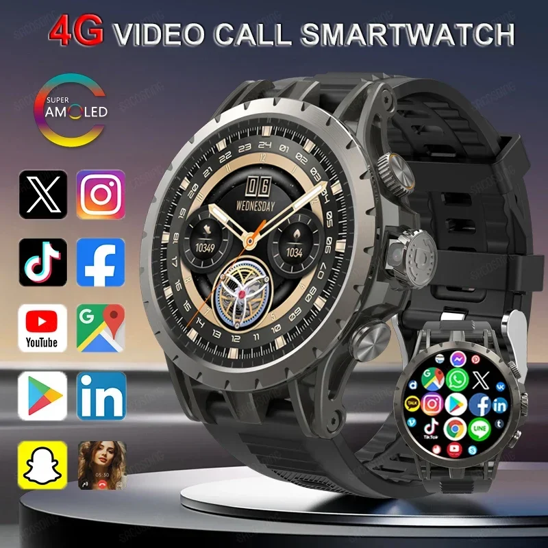 

Netcom Android 9.0 4G Smart Watch 466*466 Amoled 1.43'' Screen Display GPS WIFI HD Video Call 5MP Camera Smartwatch 2025