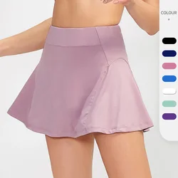 Women's High Waist Tennis Skirt Yoga Athletic Skirt Quick Dry Breathable Running Skort Anti-Exposure Slim Fit Active Skirt