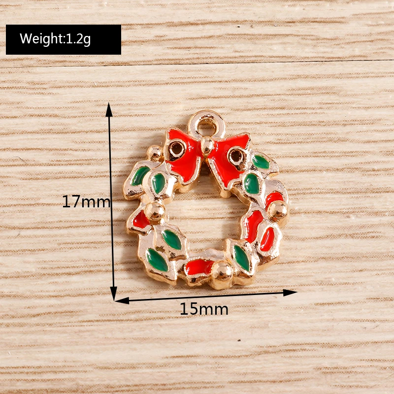 Tusember 20 Stück Niedliche Weihnachtsanhänger Weihnachtsbaum Hirsch Glocke Weihnachtsmann Anhänger für Schmuckherstellung Ohrringe Halskette Geschenke – Detail 23