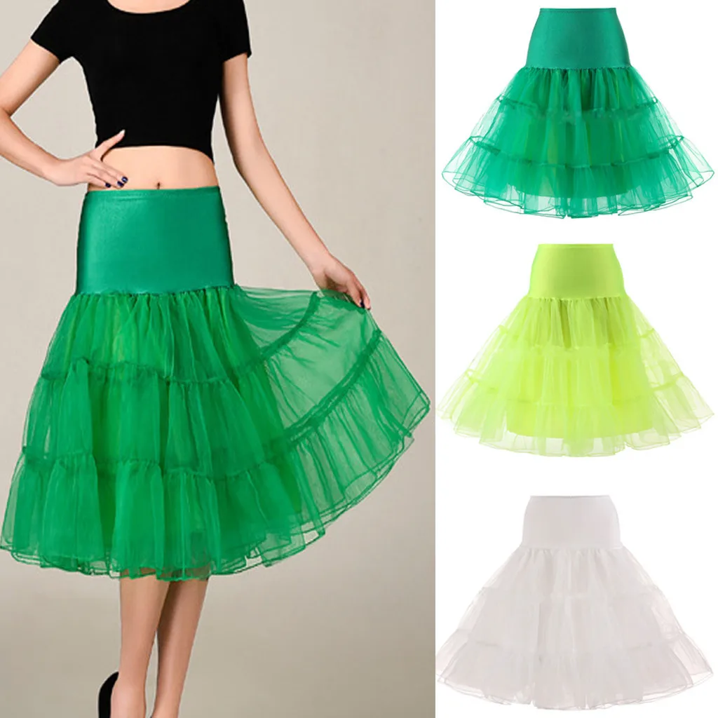 New Short Petticoat For Wedding Vintage Cosplay Tulle Petticoat Crinoline Underskirt Rockabilly Swing Tutu Skirt