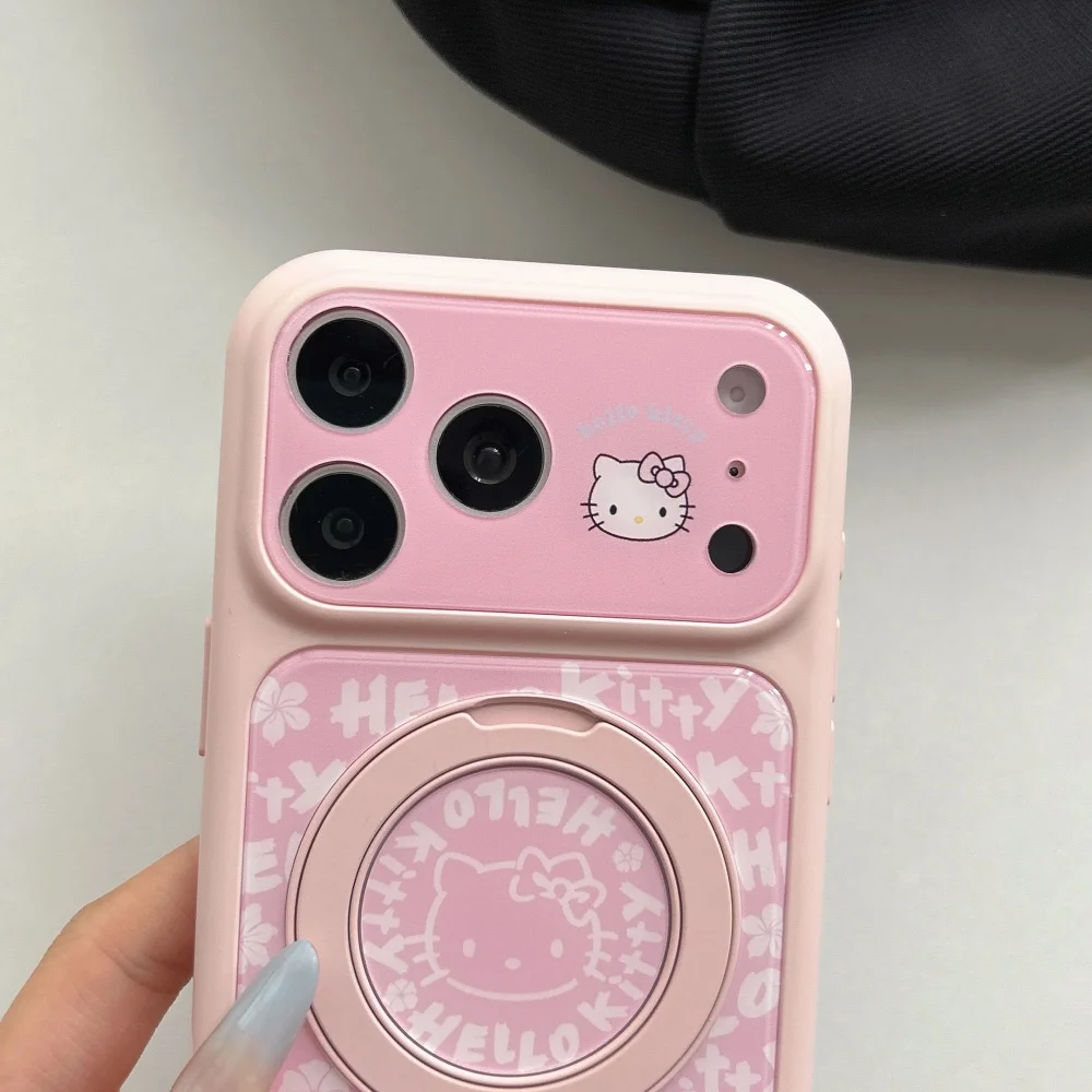 Luxury Pink Blue Yellow Letter KT Magnetic Bracket Hot Sale Phone Case For iPhone 17 15 16 Pro Max Shockproof Protective Cover - Image 4