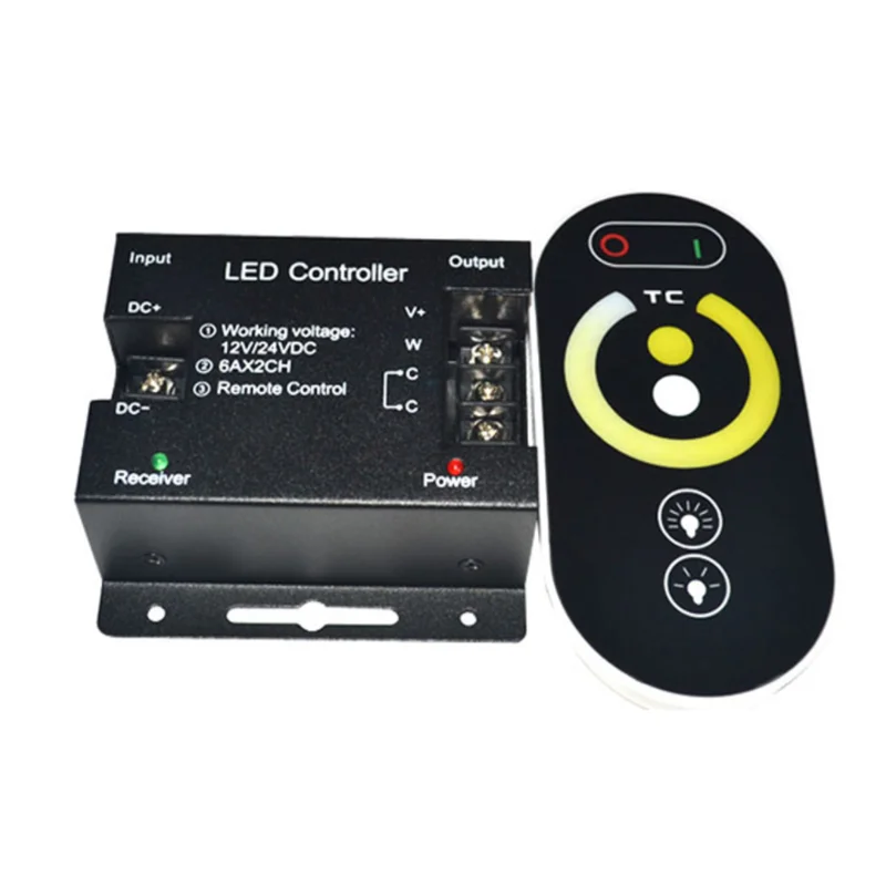 Controller LED DC12-24V LED Strip Light RF Touch Remote Controller per SMD COB Single Color CCT RGB Strip regola la luminosità