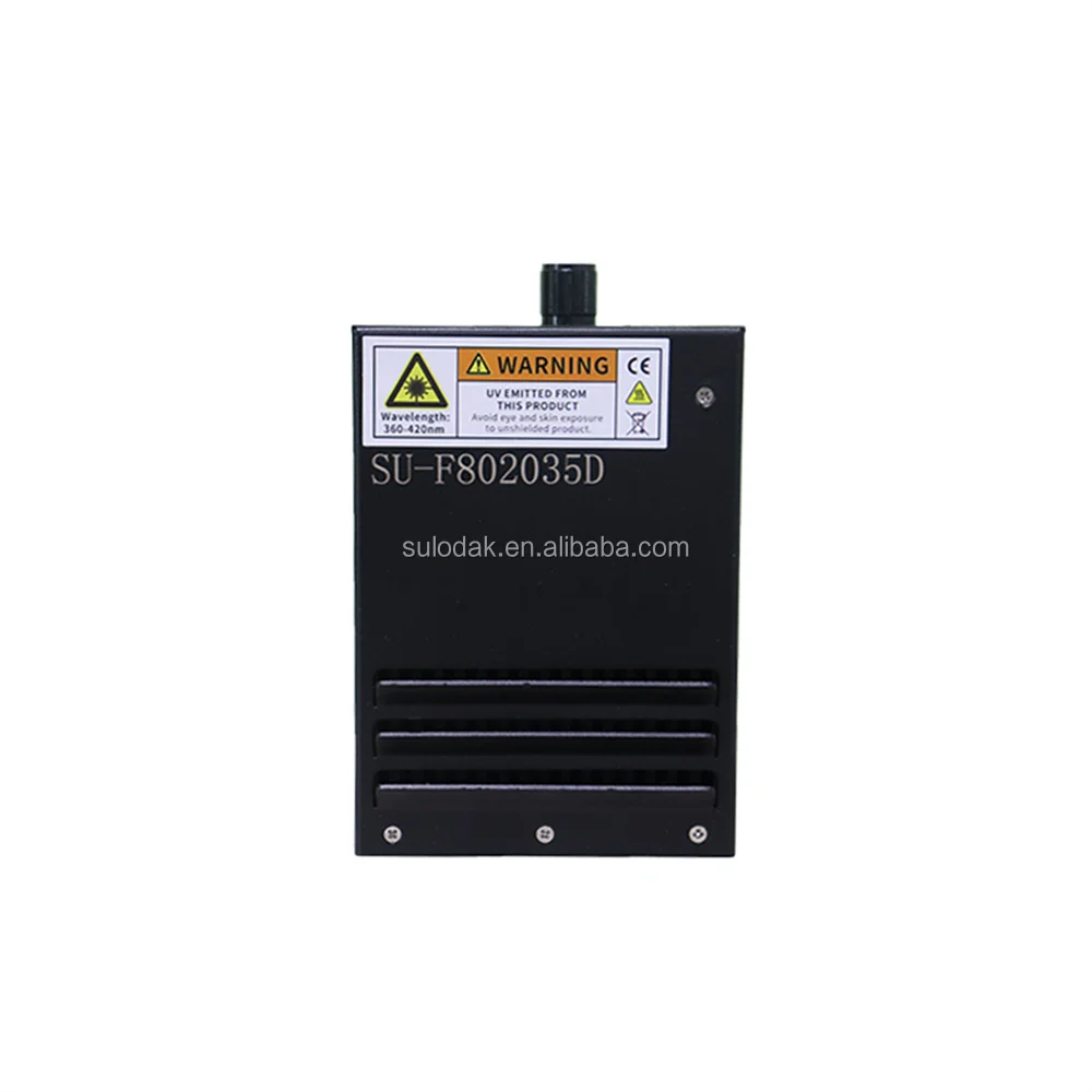 SULODAK SU-F802035D UV LED Curing Lamp 200W Fan Cooling 80x20mm Irradiation Area For Inkjet Printing With 395nm Wavelength