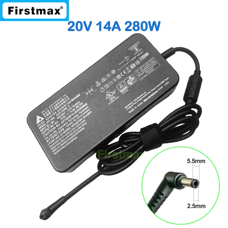 280W Charger 20V 14A Laptop AC Adapter for MECHREVO A18-280P1A A280A005P ADP-280BB B for Clevo Power Supply