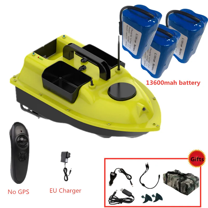 Intelligent  RC Fishing Bait Boat 500M Control Distance 2KG Loading High Speed Dual Light 3 Hopper Fishing Boat With Car Charge