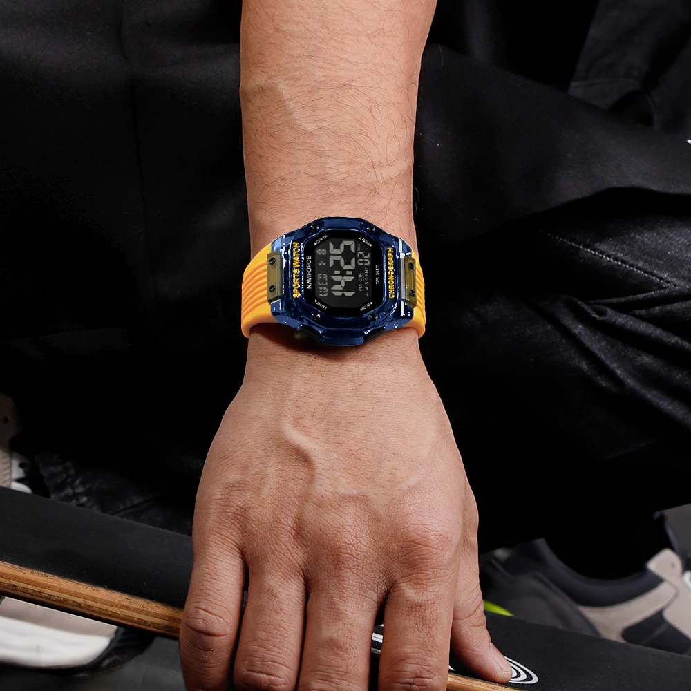 NAVIFORCE NF7113 montre de sport numérique de luxe pour hommes étanche rétro-éclairage LED réveil montre multifonction