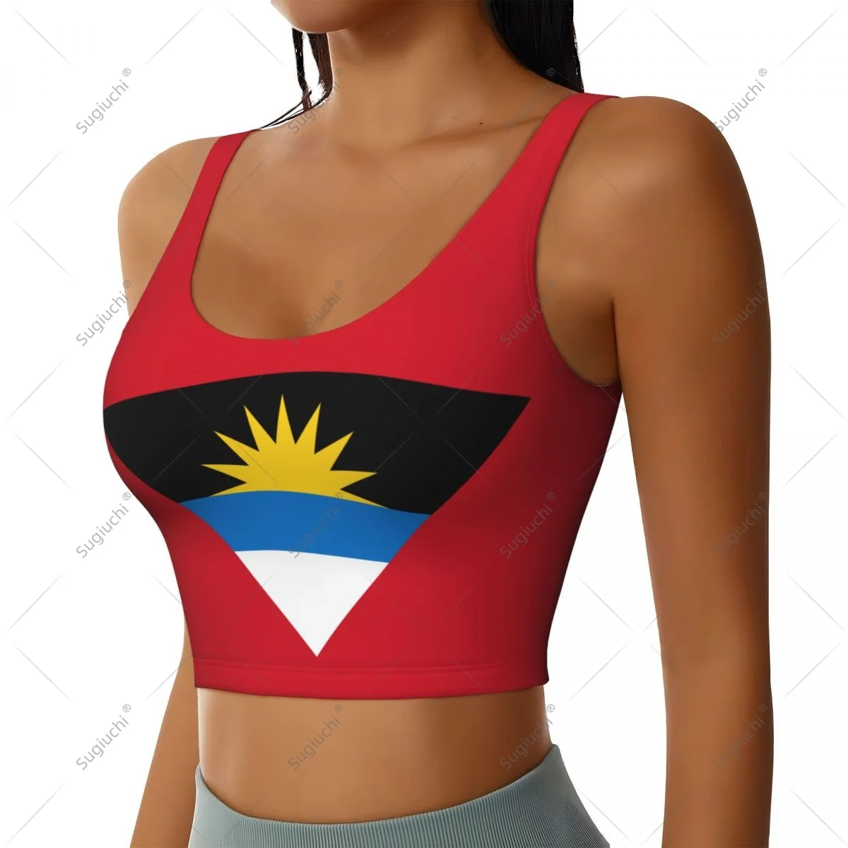 Antigua And Barbuda Flag Women Girl Activities Sports Vest for Female Yoga Vest Workout Vest Lightweight Trendy