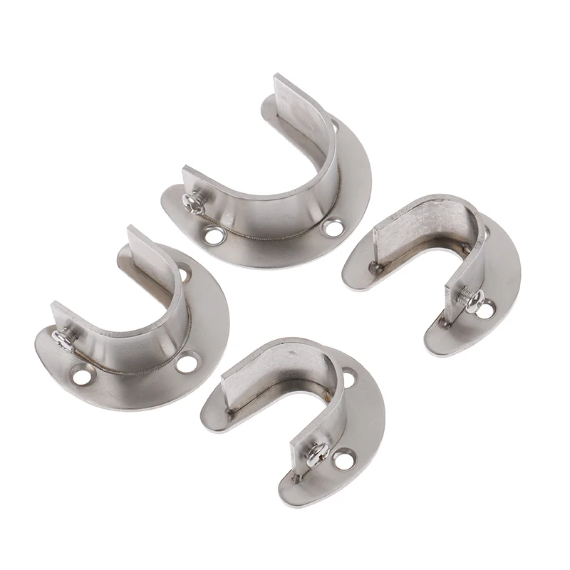 U shaped 19/22/25/32mm Wardrobe Bracket Stainless Steel Rod Socket Flange Holder