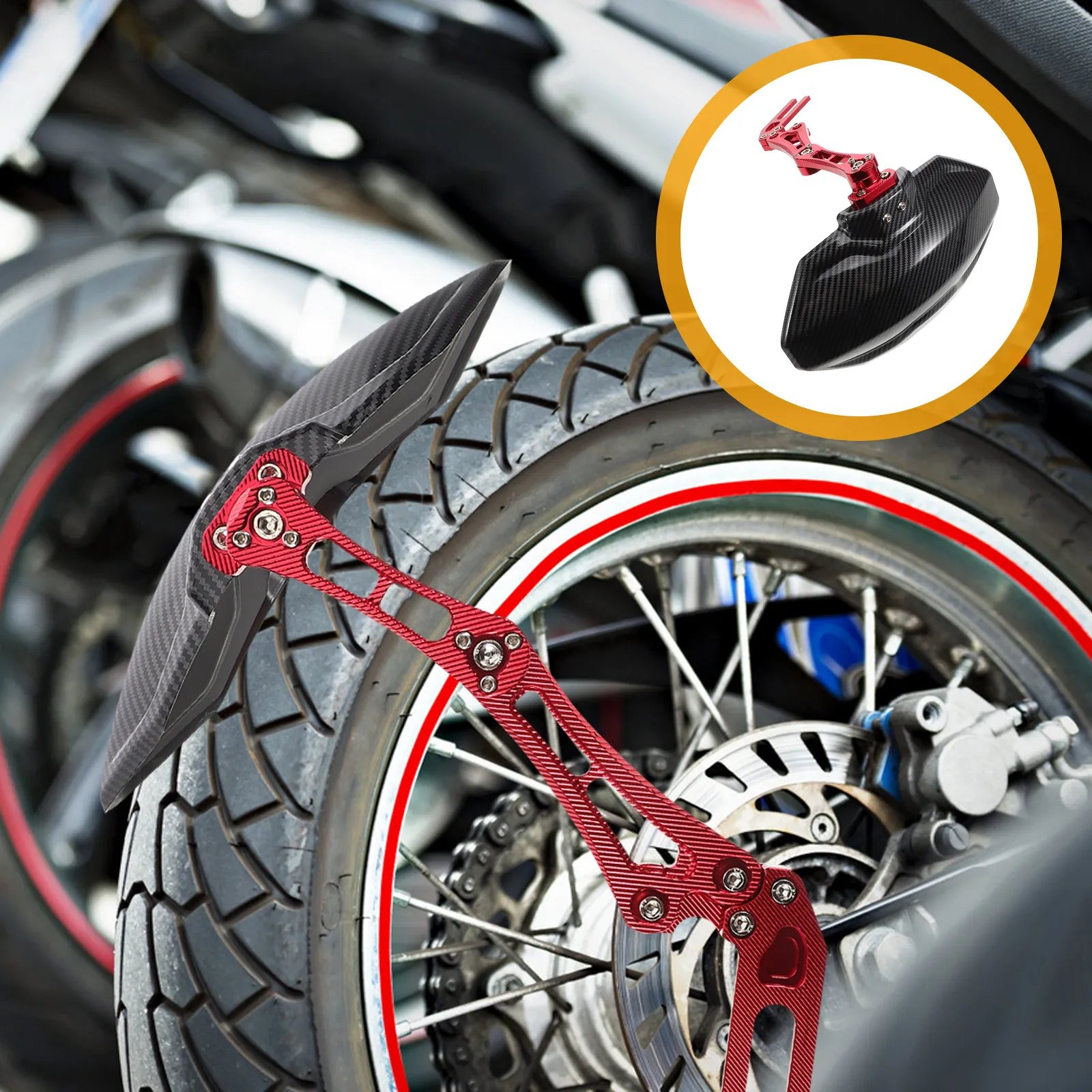 

Motorcycle Rear Mudguard Sturdy Rear Wheel Mud Guard Splash Guard Mudguard for Motorcycle Replacement