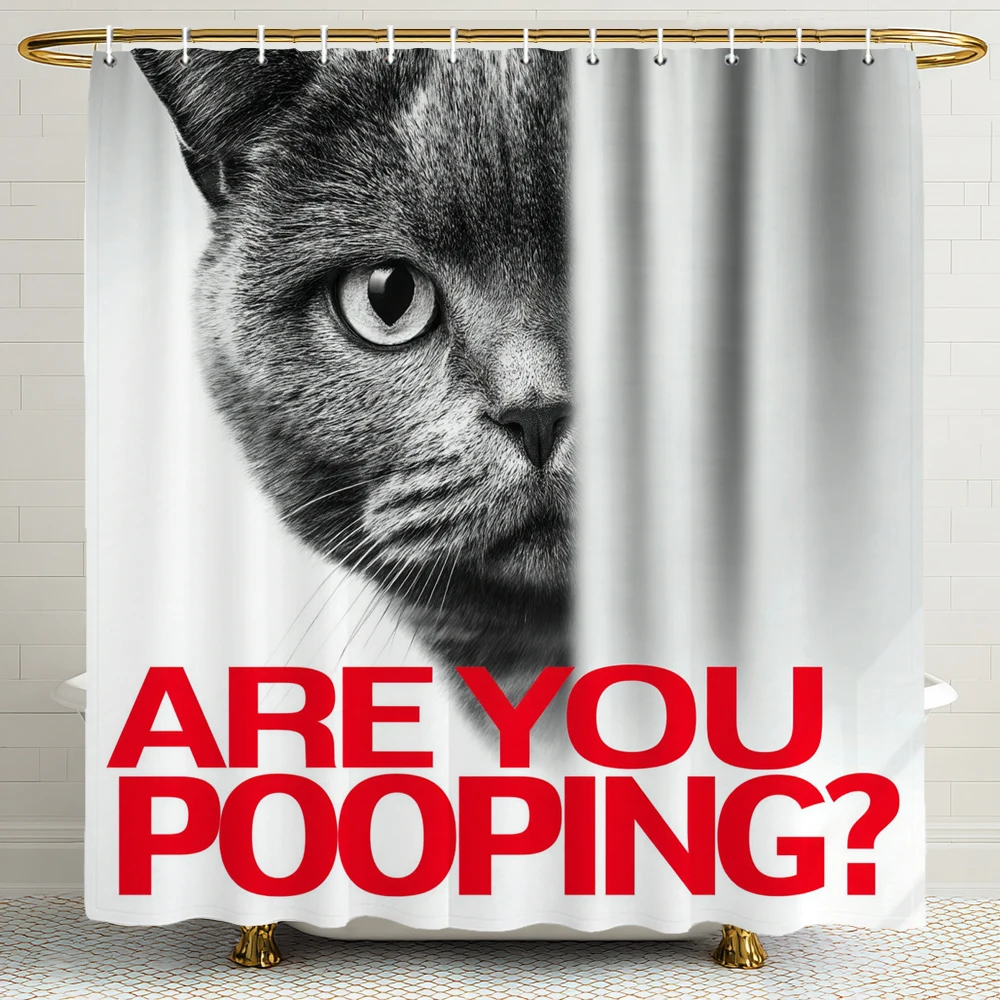 

Creativity and Funny Cat Shower Curtain, Bathroom Decorative Shower Curtain, Waterproof Shower Curtain with Hooks